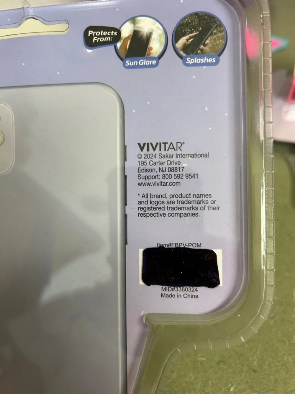 Pom-Pom Phone Grip & Sun Visor - Mint with Multicolor Pom Poms